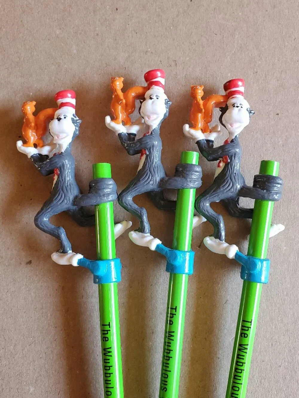 Cat In The Hat Wubbulous World of Dr. Seuss Pencil Topper PVC figure Lot of 7